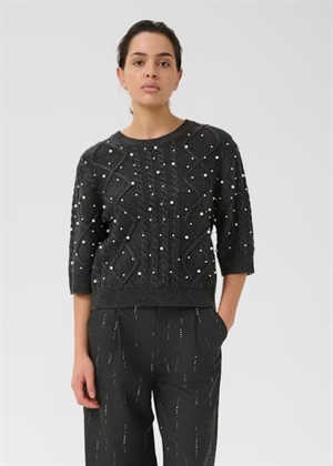 Taiba deco pullover Dark Grey Melange Gestuz 
